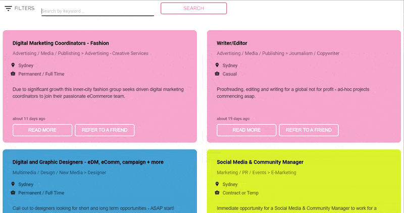 Introducing our Market Leading search experience for Job boards with Refari SmartSearch 3 job board search for exact phrase demonstration