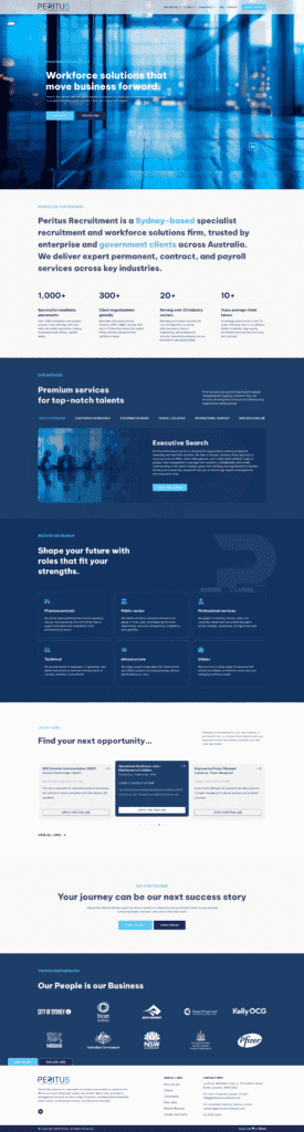 Loxo + Webflow Integration 40 PeritusRecruitment Fullpage