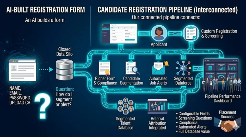The Recruitment Website Iceberg: What 10,000 Support Tickets Taught Us That AI Never Could 5 Candidate registration is a pipeline not a form