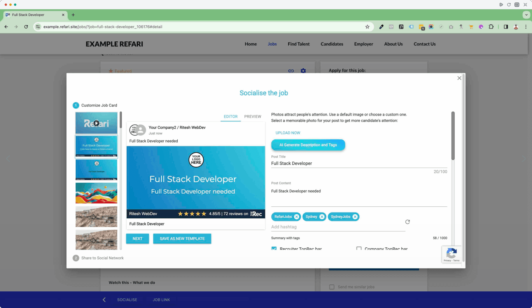 Job Board Software UK 33 AI Enabled Social Marketing Tool