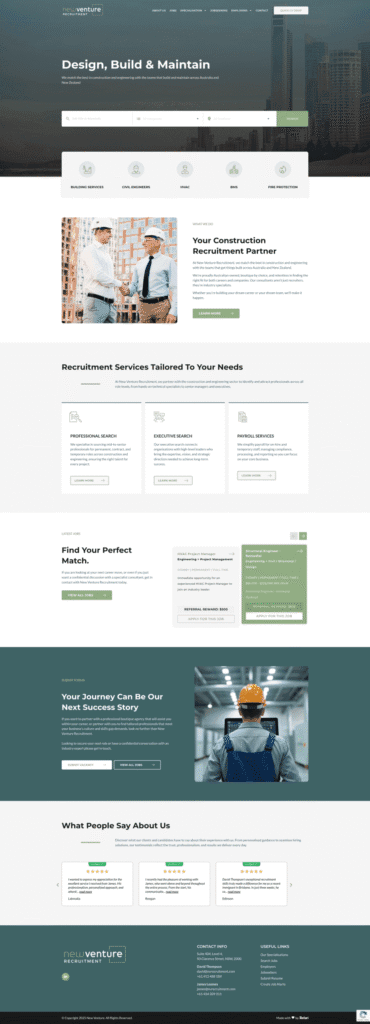 Recruitment Website Design UK 2 NewVenture Fullpage scaled 1